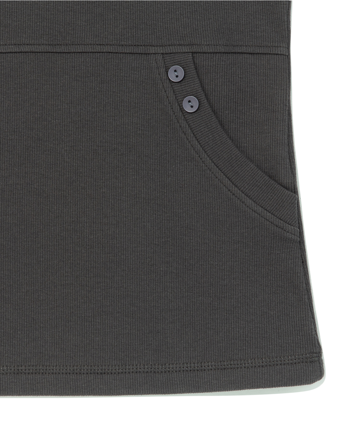 (w) TCM henley neck hooded sleeveless T (charcoal)