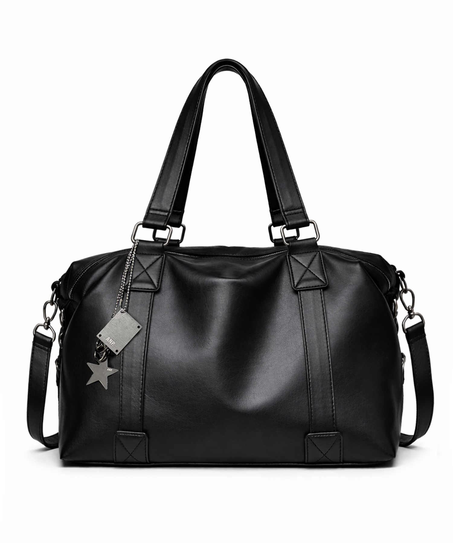 мульти Buckle Leather Cross Shoulder Bag