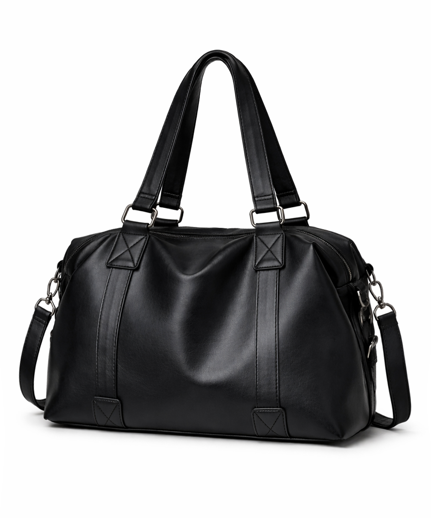 мульти Buckle Leather Cross Shoulder Bag