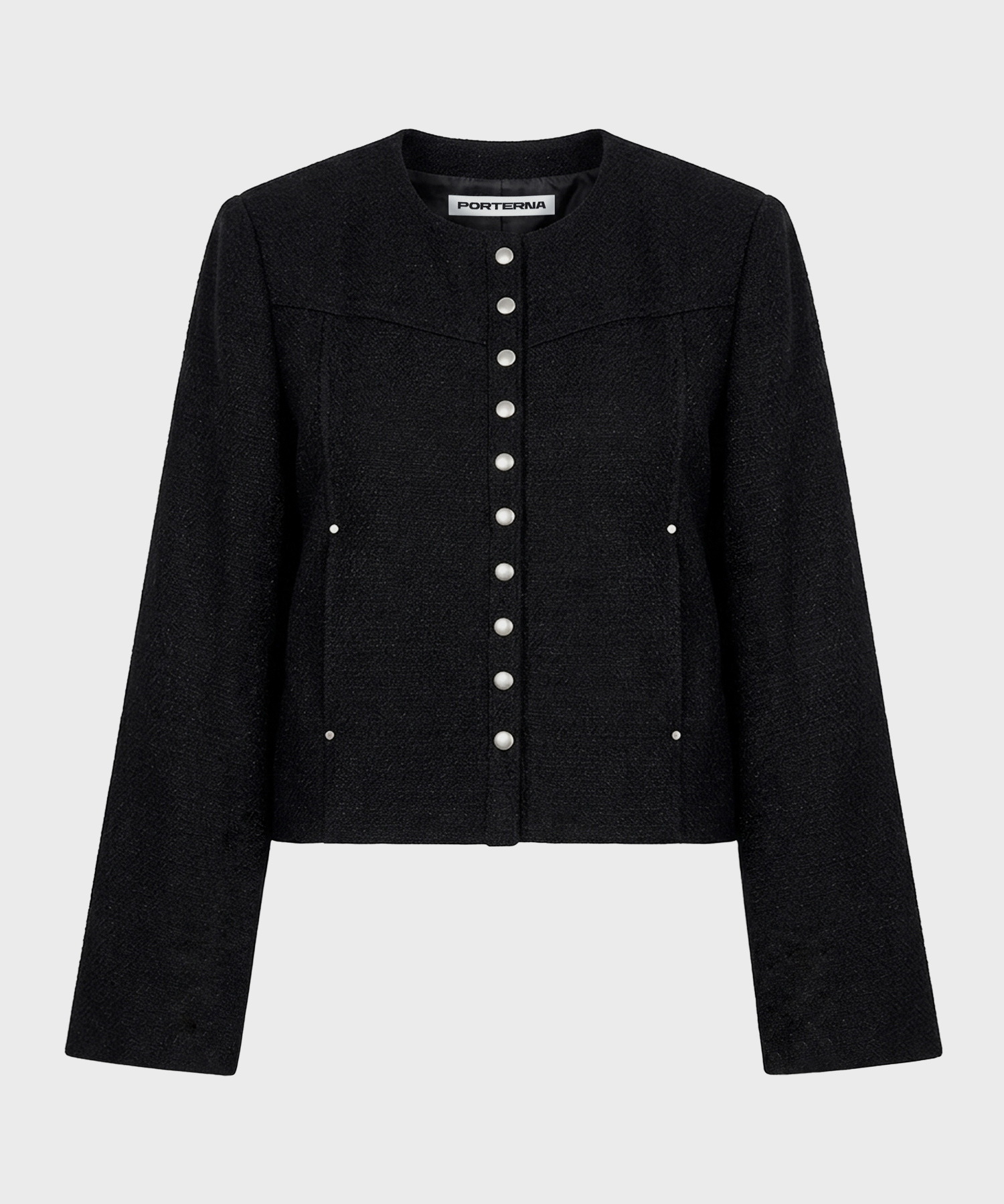 TWEED SNAP укороченная куртка-чёрный