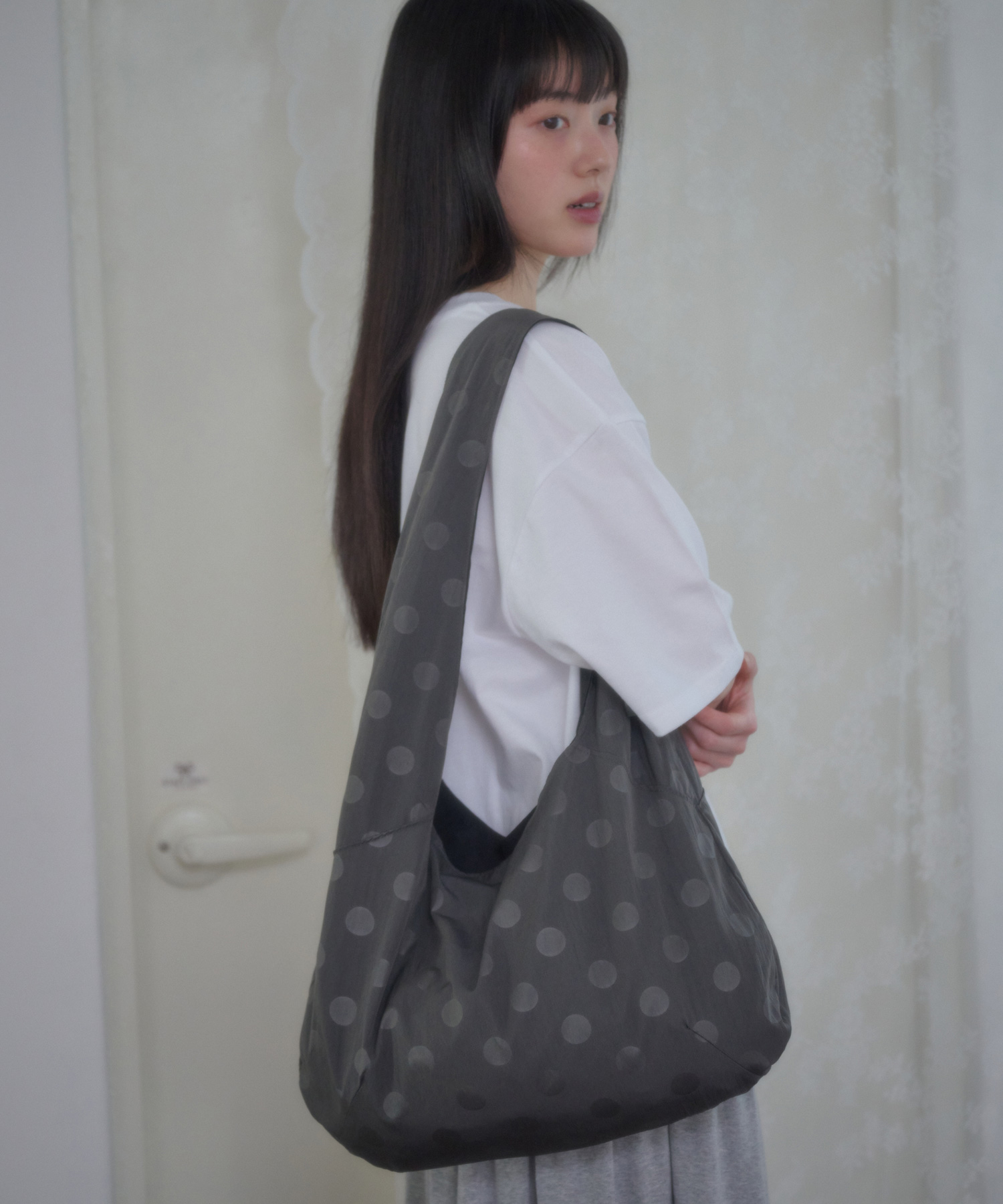 двусторонний dot Hobo Bag AC801(charcoal)