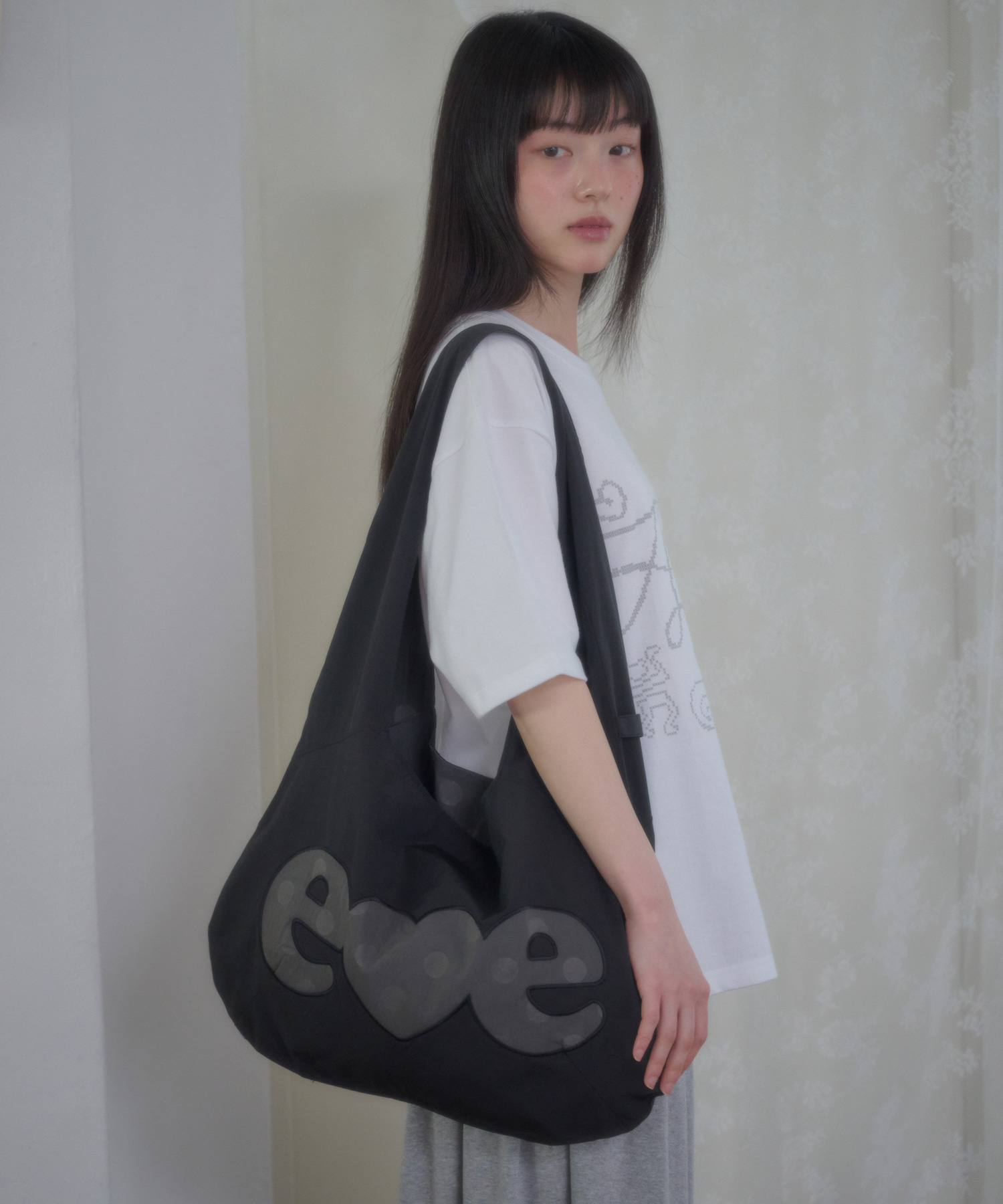 двусторонний dot Hobo Bag AC801(charcoal)