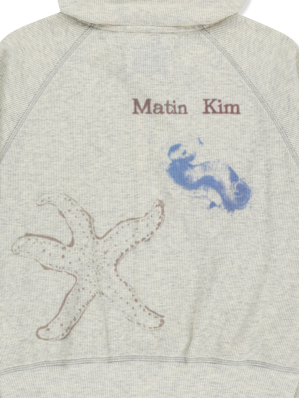 마뗑킴(MATIN KIM) SKETCH GRAFFITI WAFFLE HOODY ZIP UP IN LIGHT