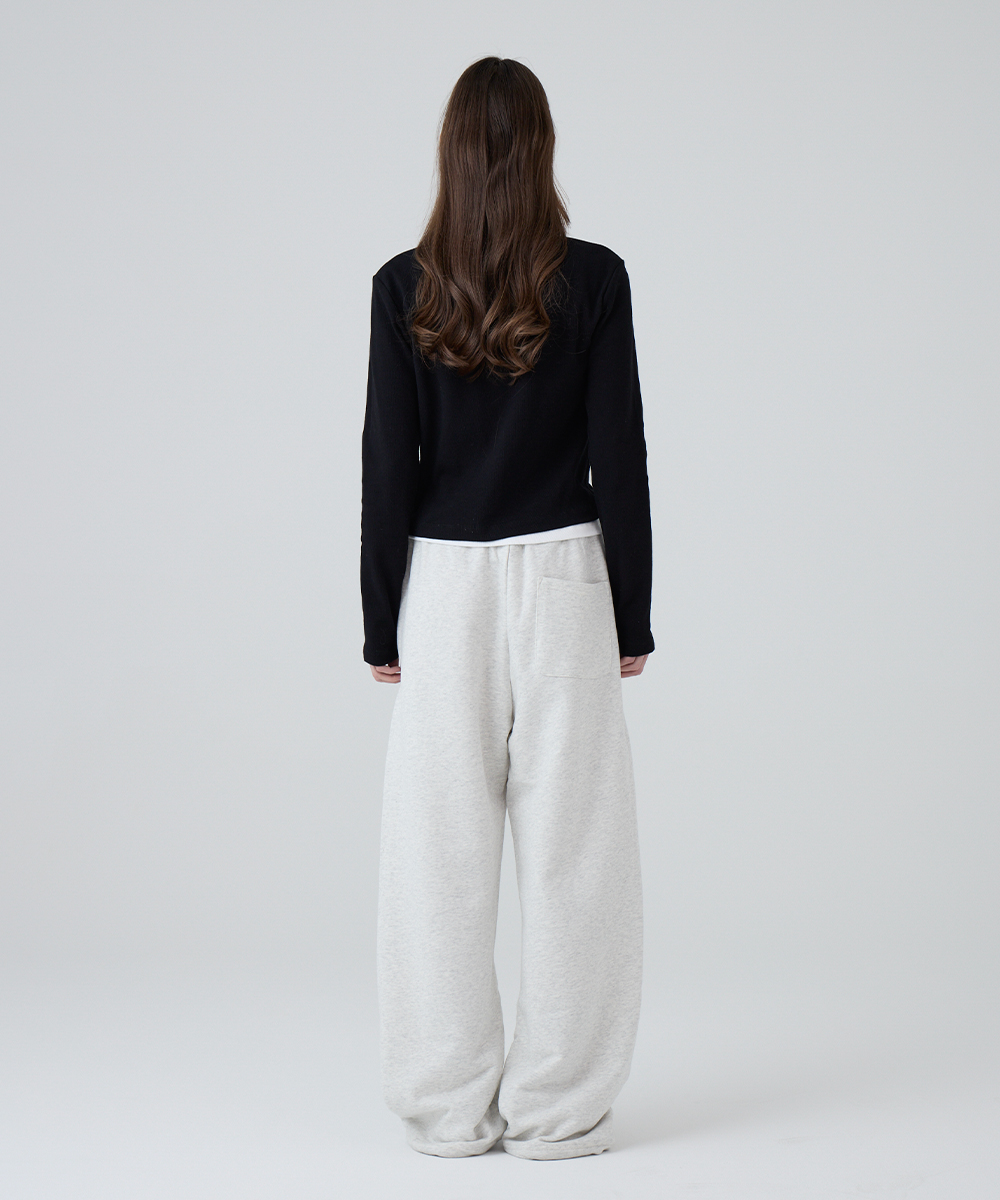 DGDP Square Logo Облегающий Round Neck Cardigan_Black