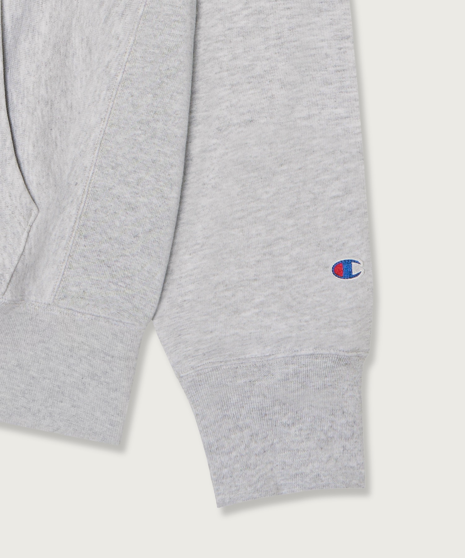 Свободное худи на молнии Reverse Weave Light Grey