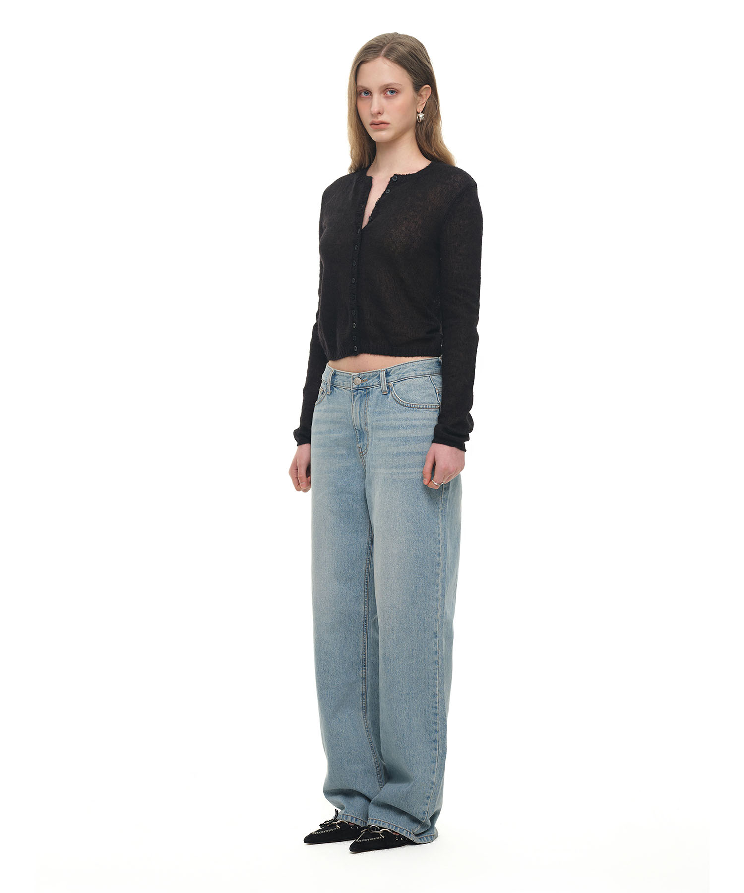 Mohair Slim-Fit Cardigan Black