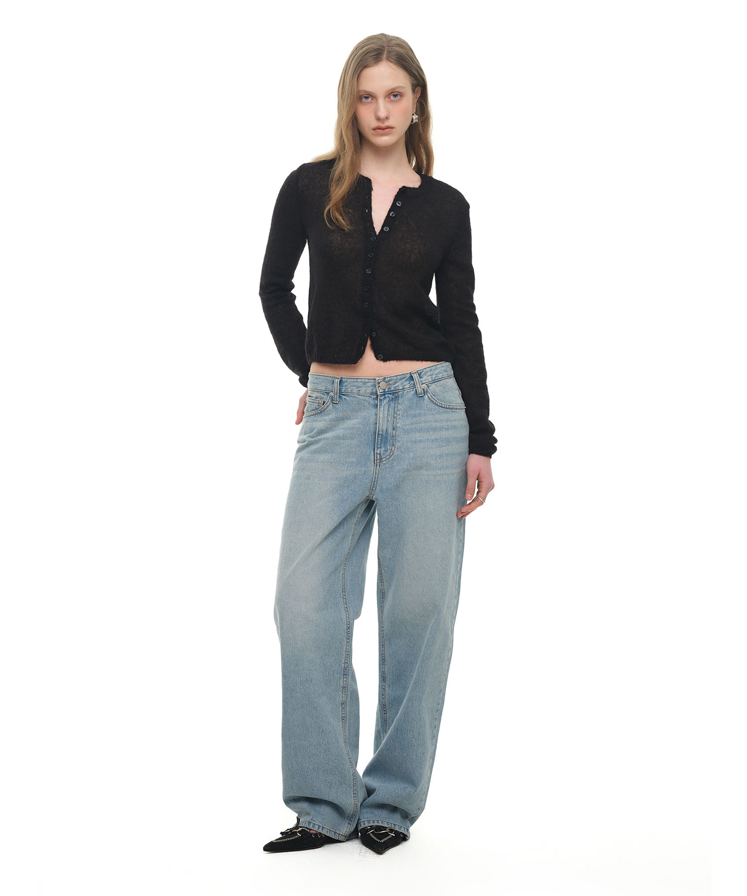 Mohair Slim-Fit Cardigan Black