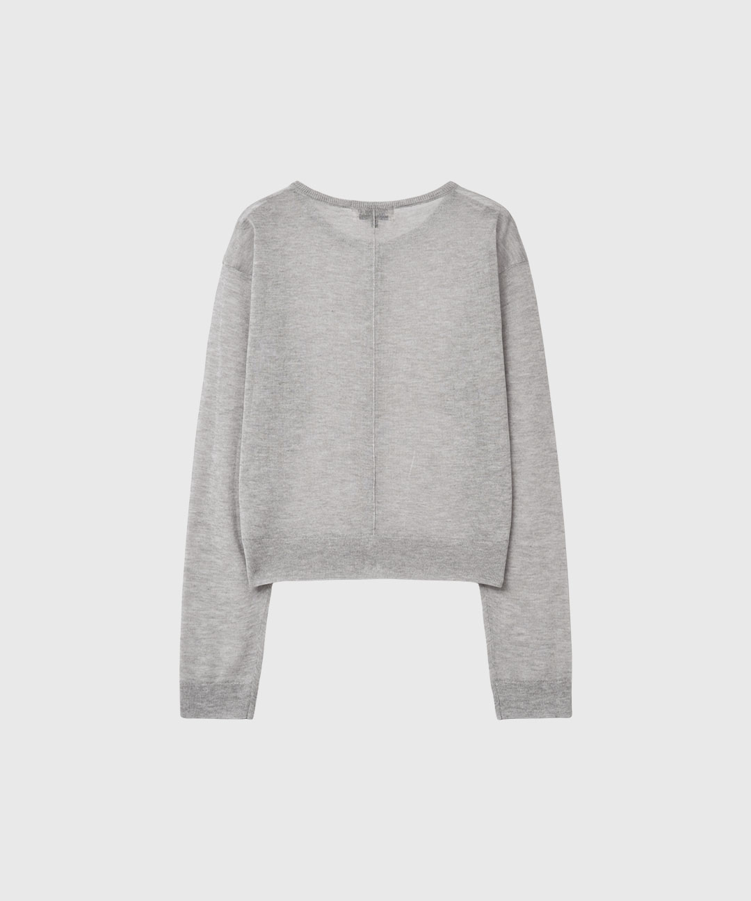 woman packable sheer long sleeve cardigan [melange grey]