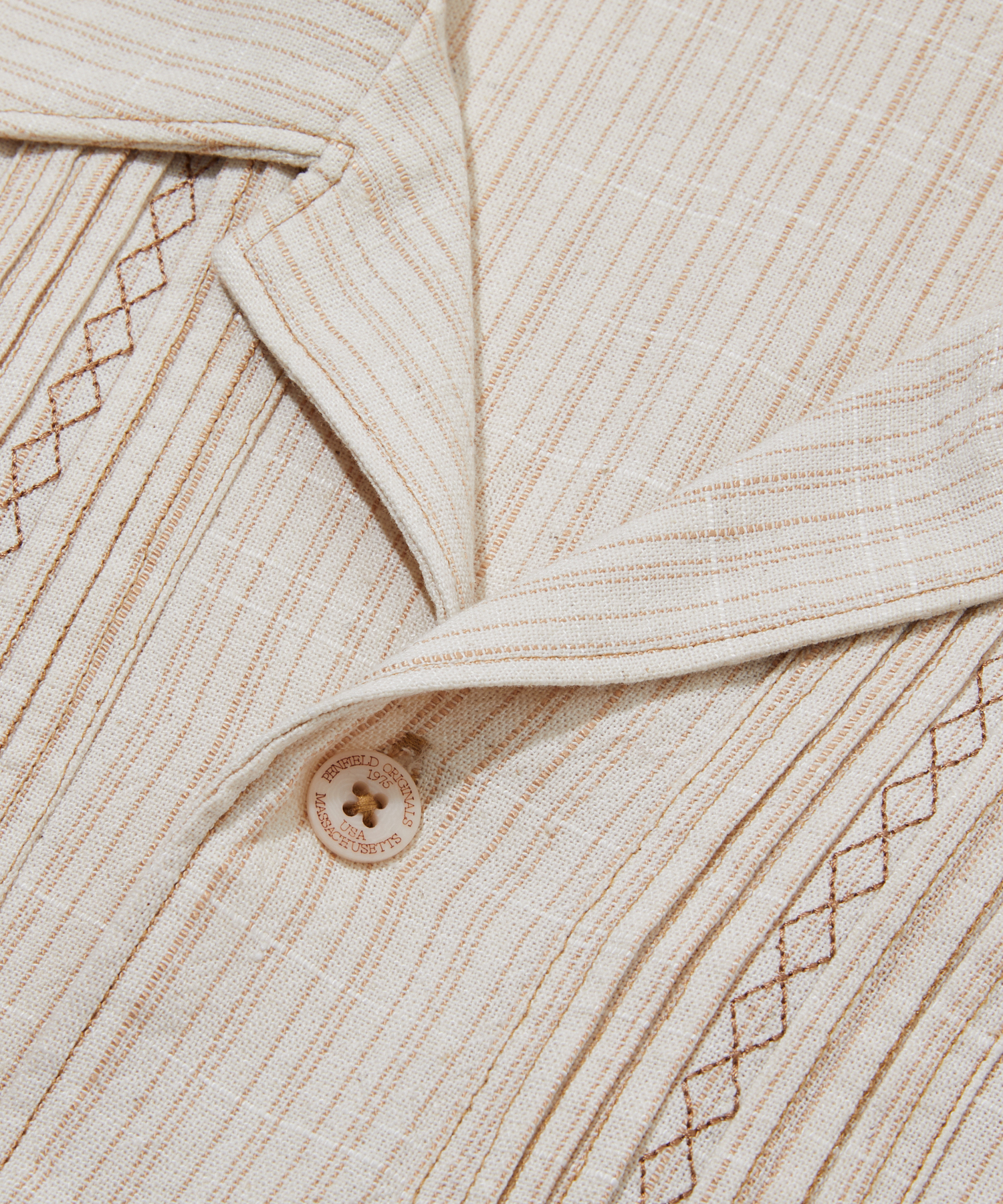Льняная рубашка Guayabera с открытым воротником Ivory_FS2WR10U
