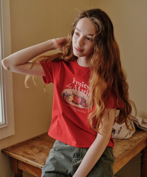 fruits market crop t-shirt - red