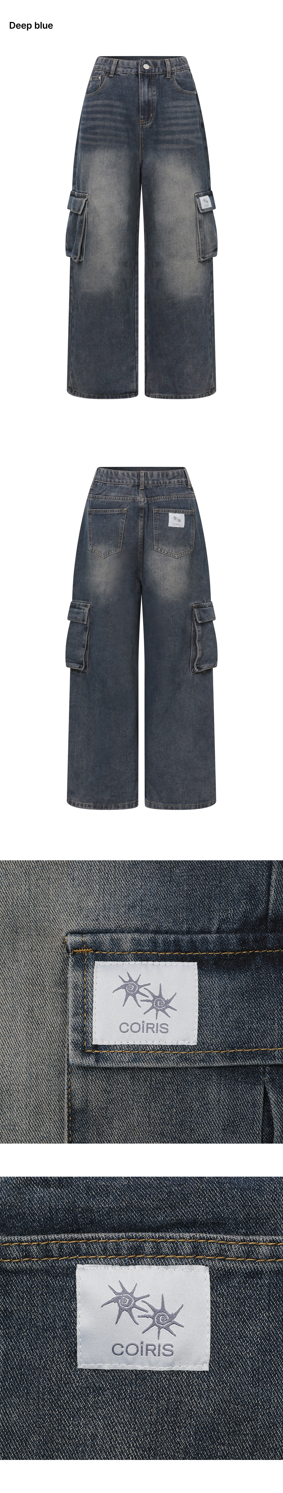 CARGO WIDE PANTS BLUE