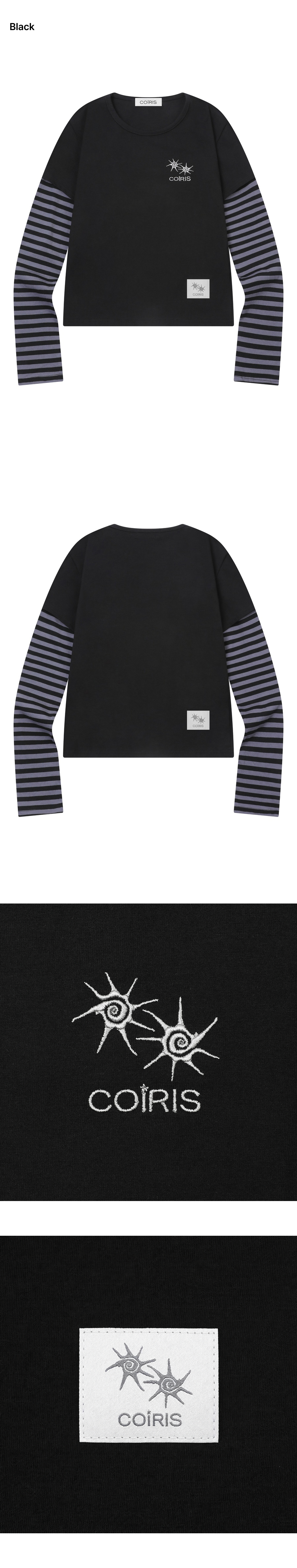 STRIPE LONG SLEEVE TEE BLACK