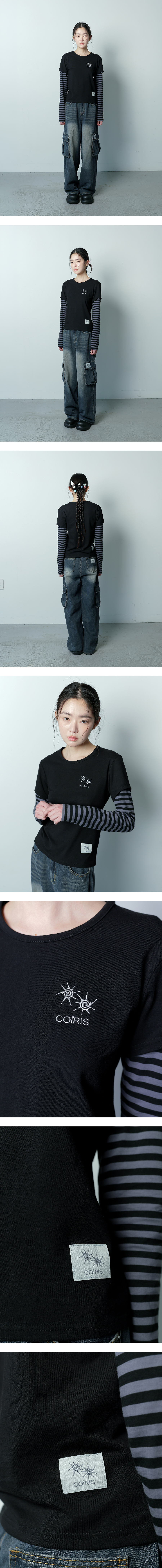 STRIPE LONG SLEEVE TEE BLACK