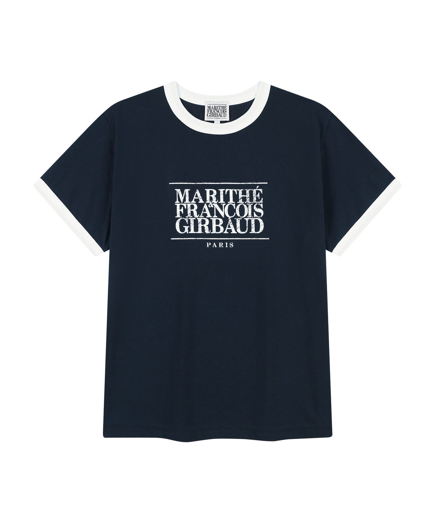 AEROCOOL CRACK CLASSIC LOGO RINGER TEE navy