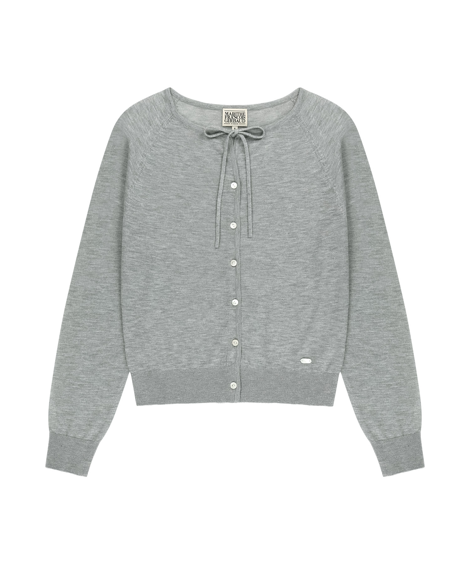 W SHEER KNIT CARDIGAN melange gray