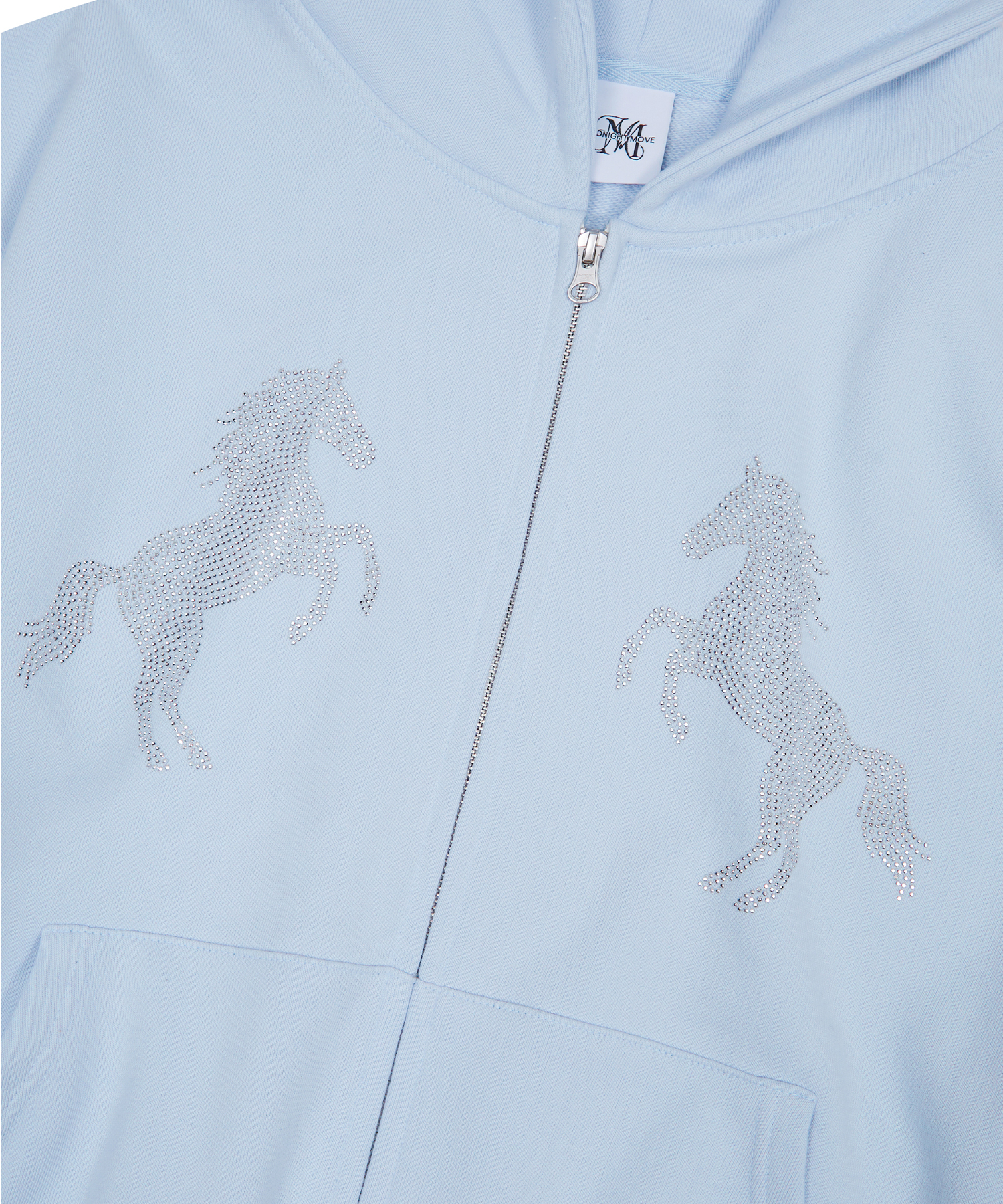 horse hood zip up (sky blue)