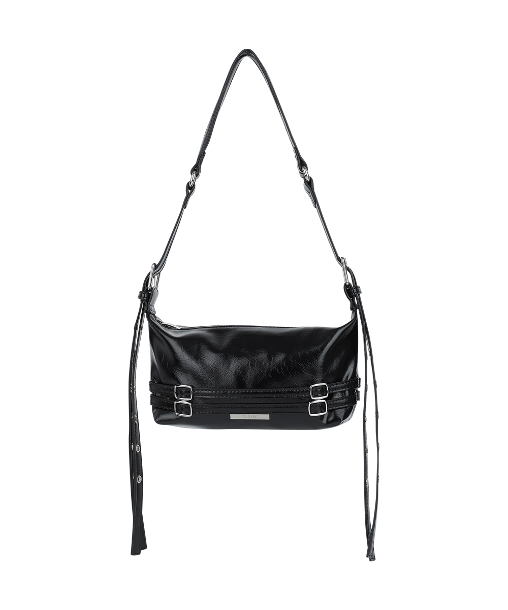 BELTED MINI SHOULDER BAG BLACK