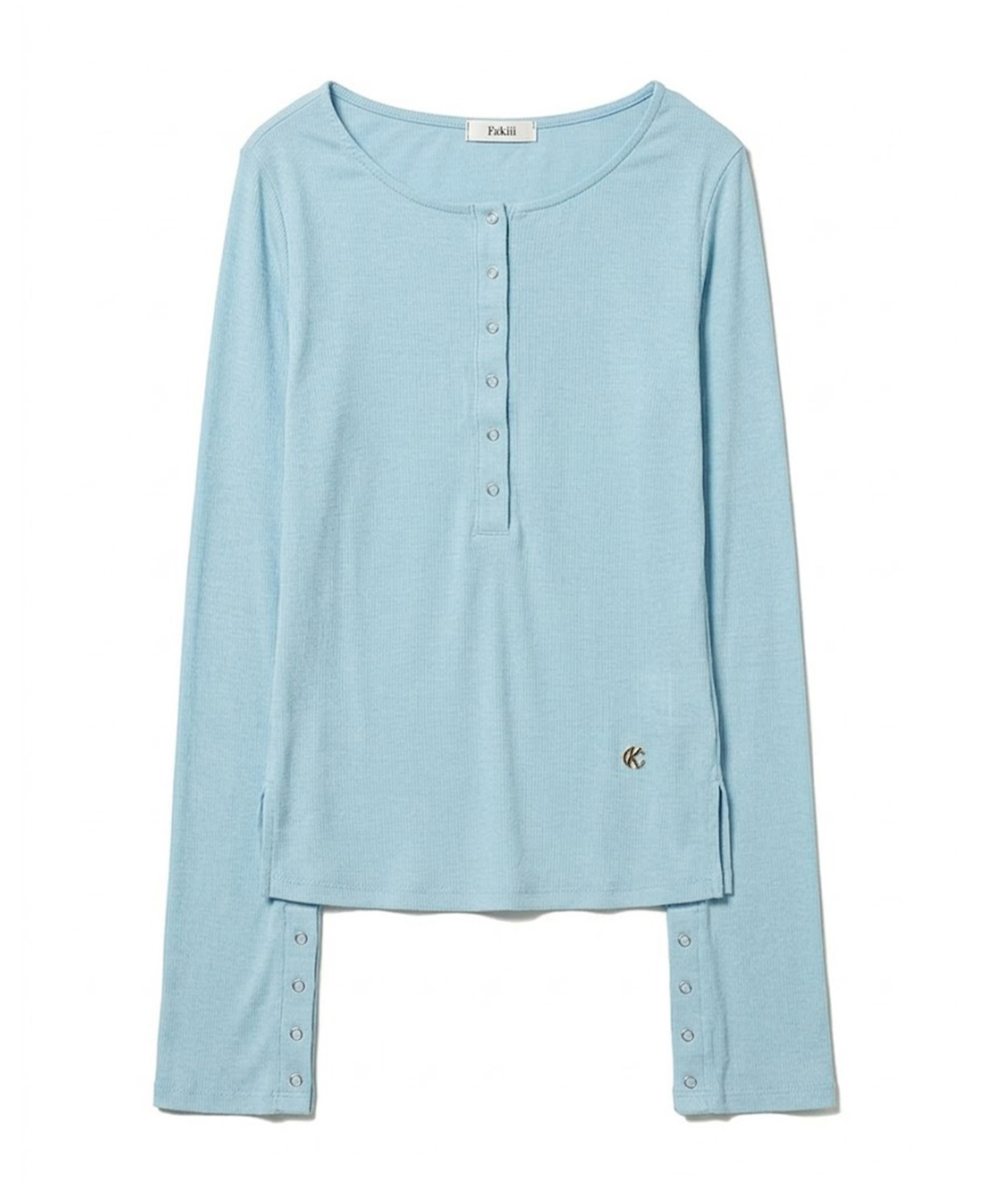 Button Bell Line Knit_Baby Blue