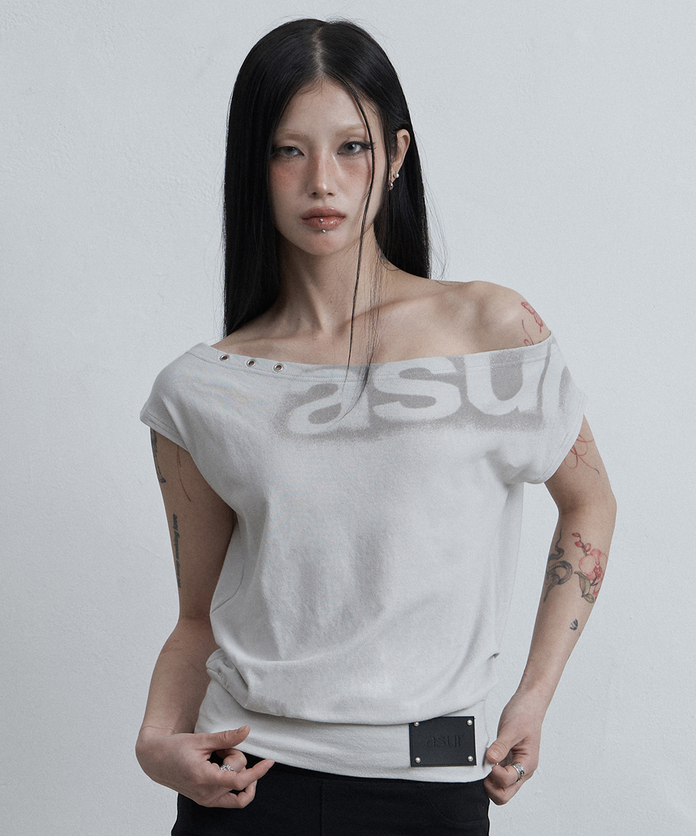 DOLMAN LOOSE CROP T-SHIRTS LIGHT GREY