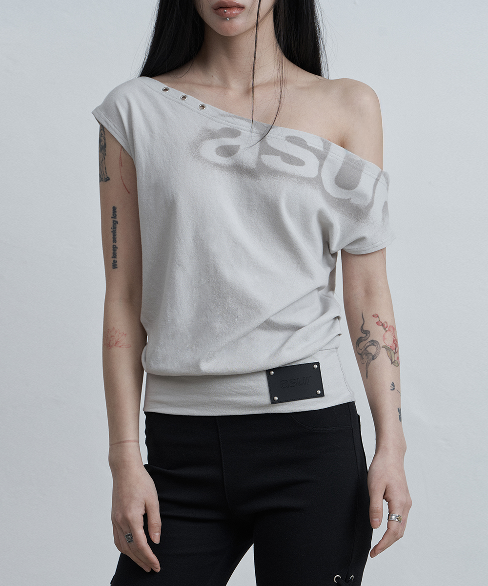 DOLMAN LOOSE CROP T-SHIRTS LIGHT GREY