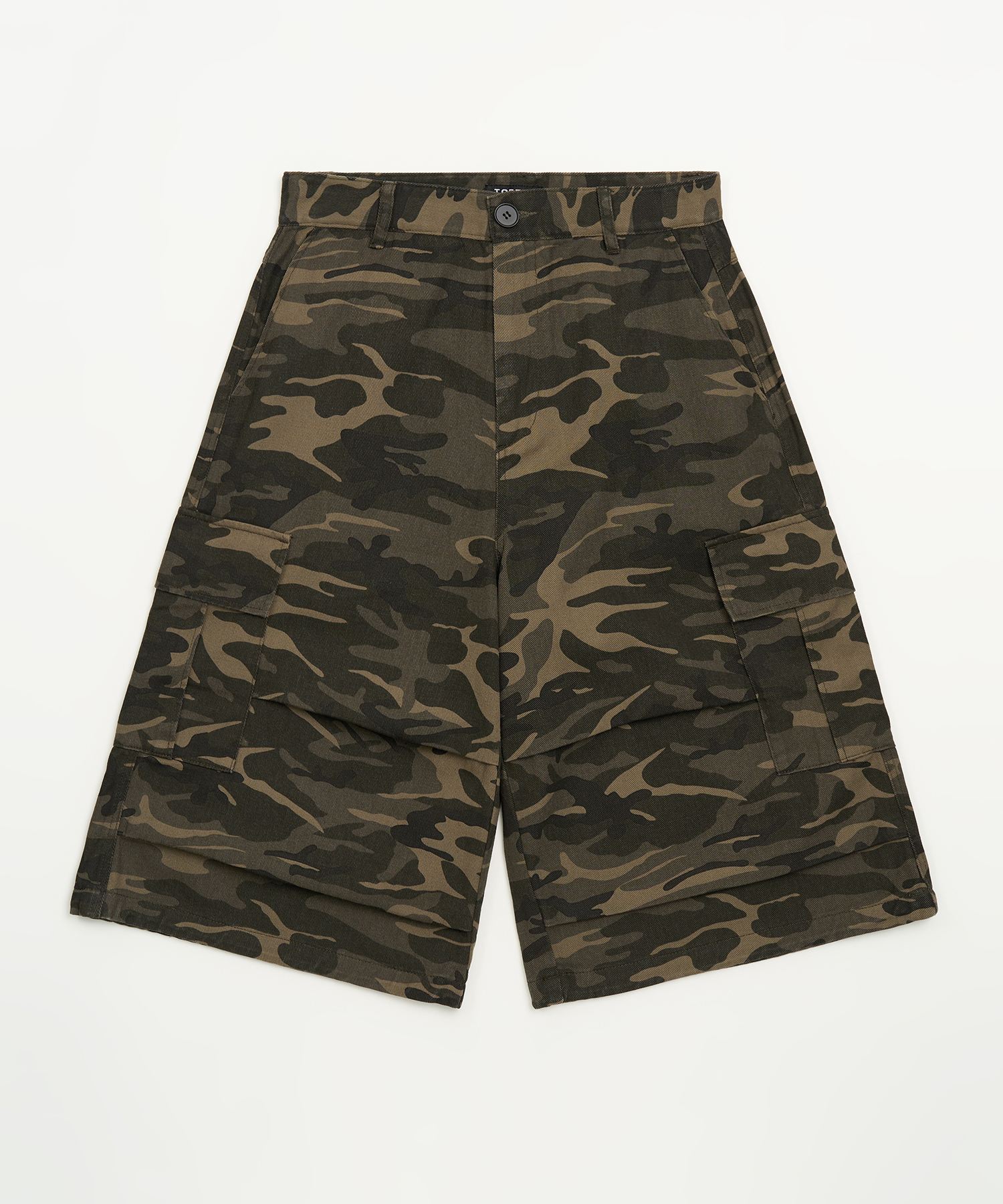 CAMO COTTON BERMUDA PANTS (DEEP KHAKI)