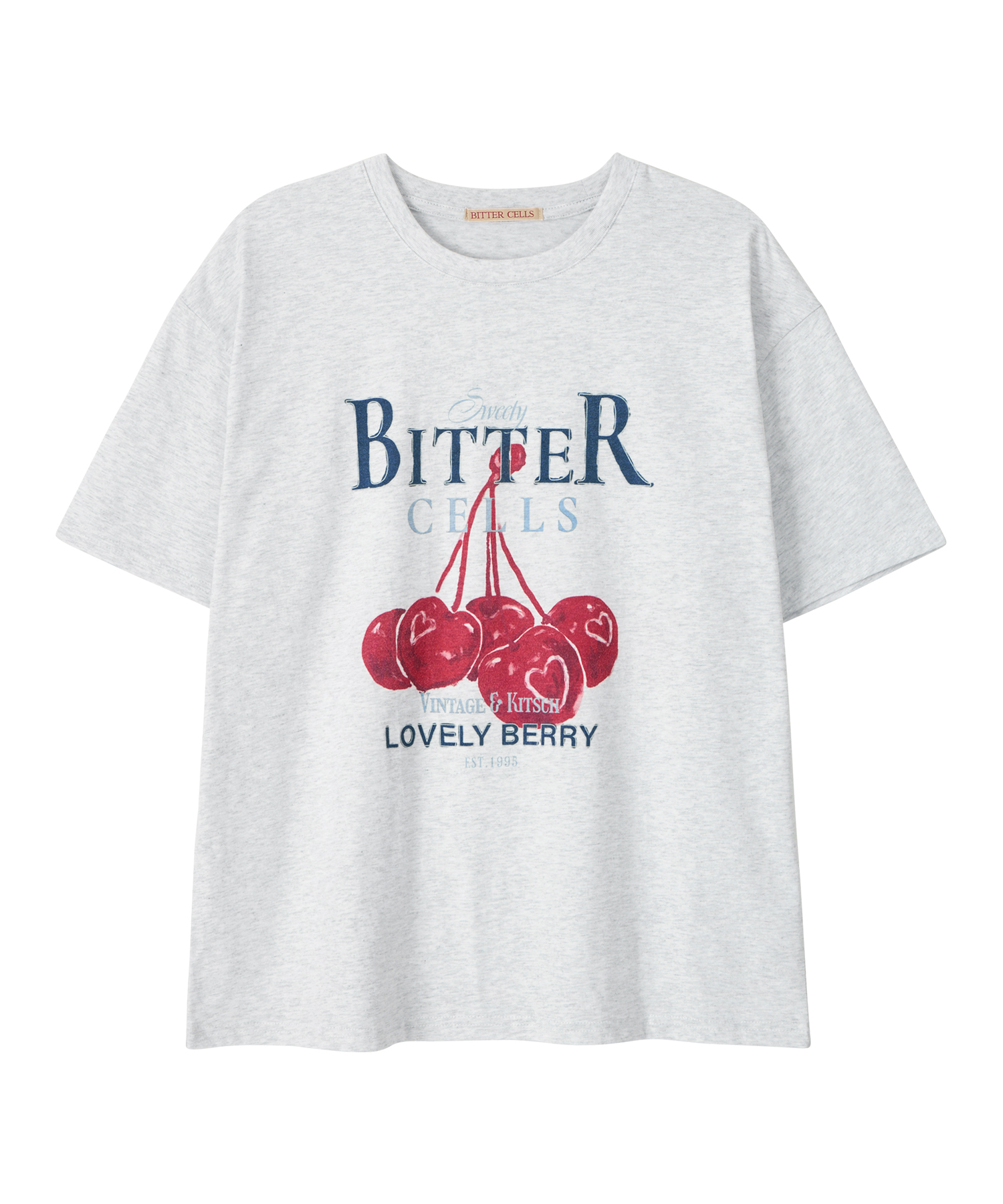 Cherry Berry Tee-Light Grey