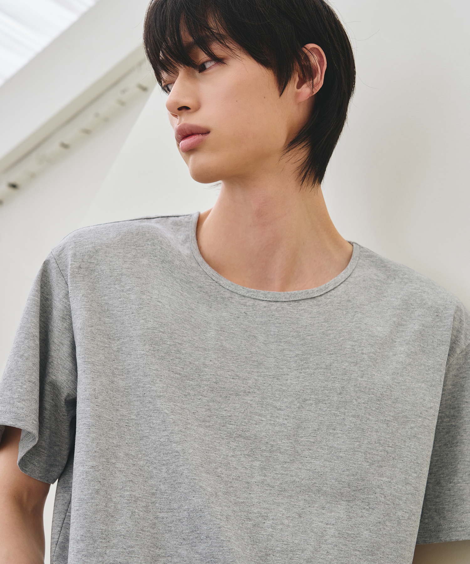 SUPIMA COTTON U-NECK CROP HALF T-SHIRT [ 2 PACK ]