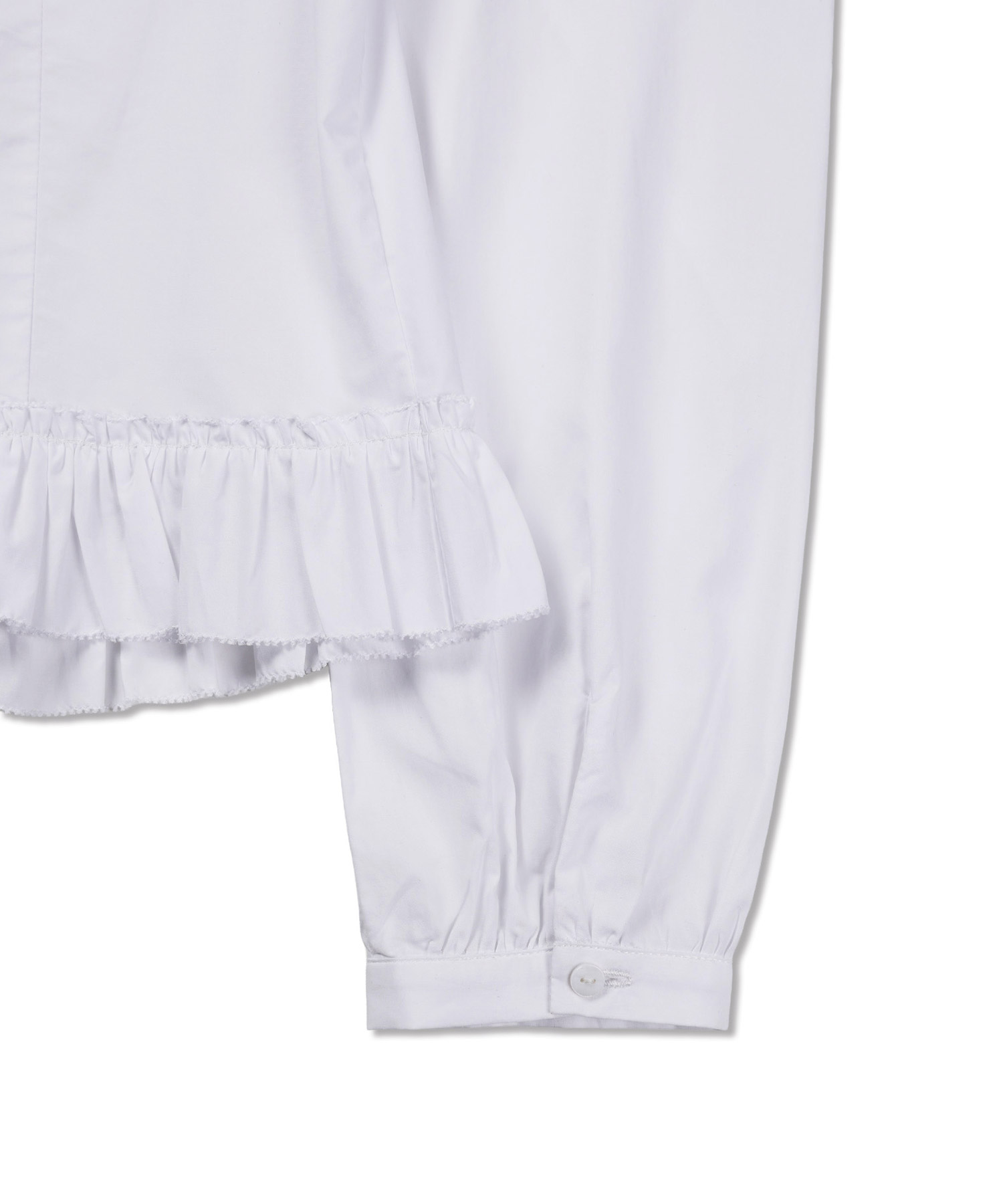 Pin-tuck Frill Blouse White