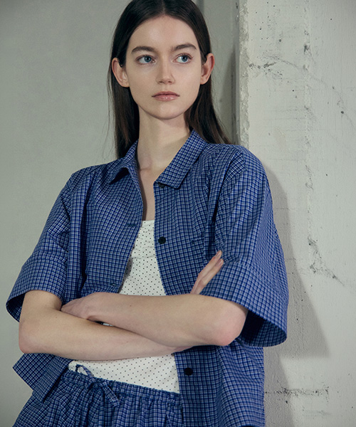 [w] COTTON POPLIN SHIRT PAJAMA SET