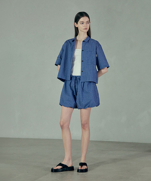 [w] COTTON POPLIN SHIRT PAJAMA SET