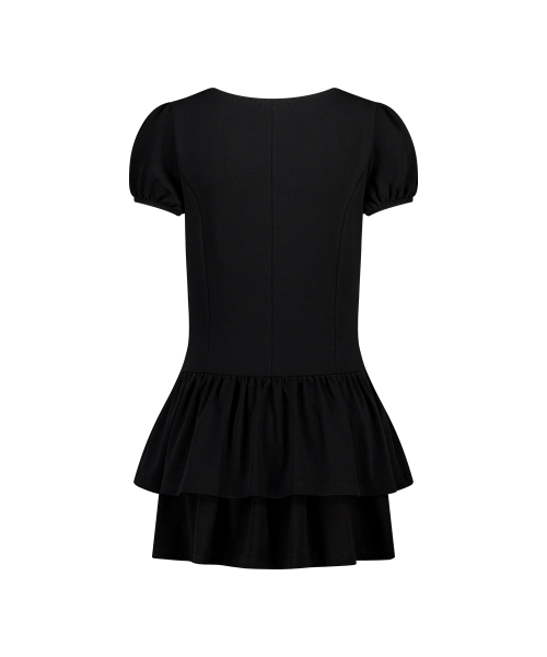 BOW FLARE MINI DRESS BLACK thumbnail 5