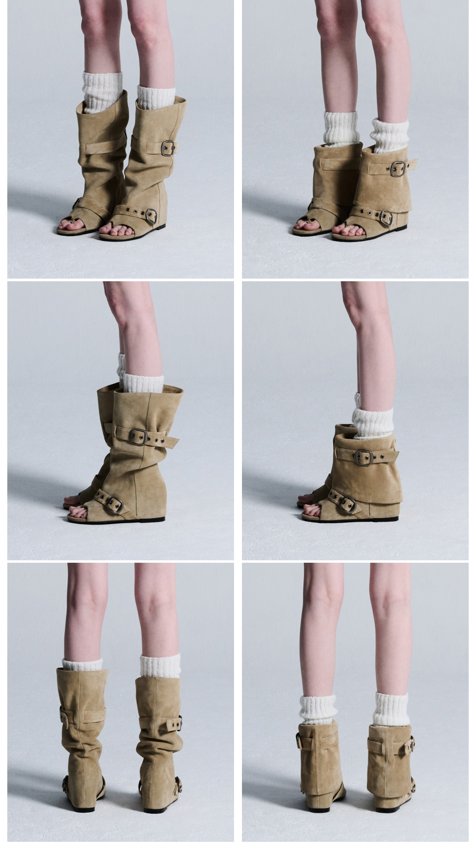 이크닉(IHCNIK) 102 soft-modular wedge boots / beige - 사이즈
