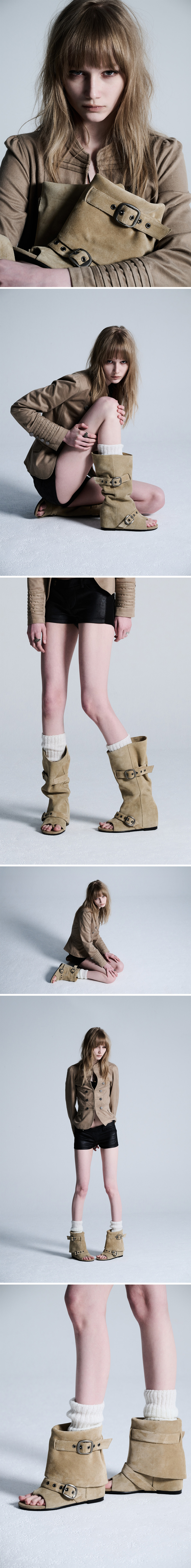 이크닉(IHCNIK) 102 soft-modular wedge boots / beige - 사이즈