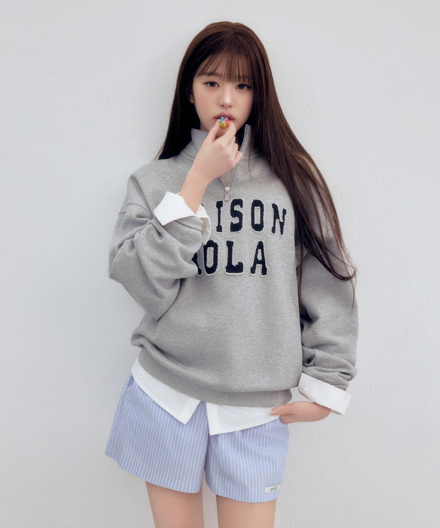 NUBASIC STRIPE COTTON SHORTS BLUE