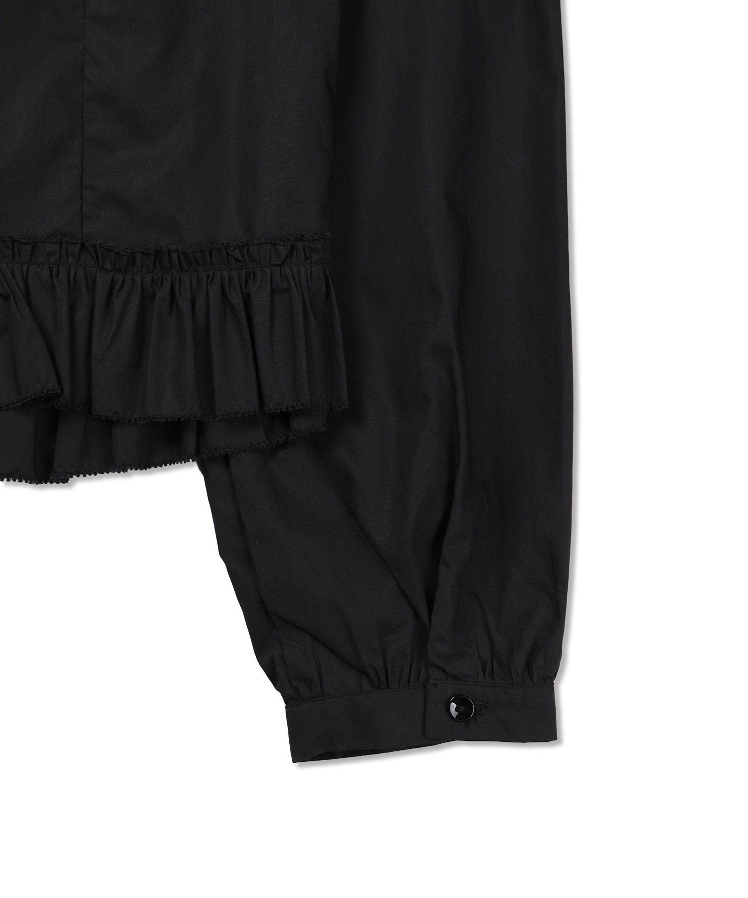 Pin-tuck Frill Blouse Black
