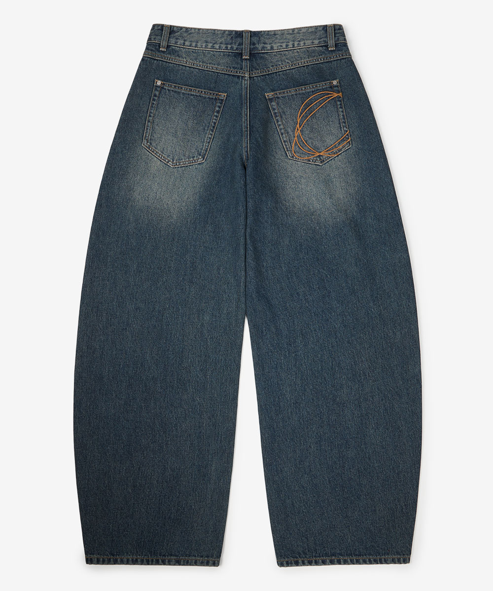Широкие джинсы Curved [Medium Indigo]