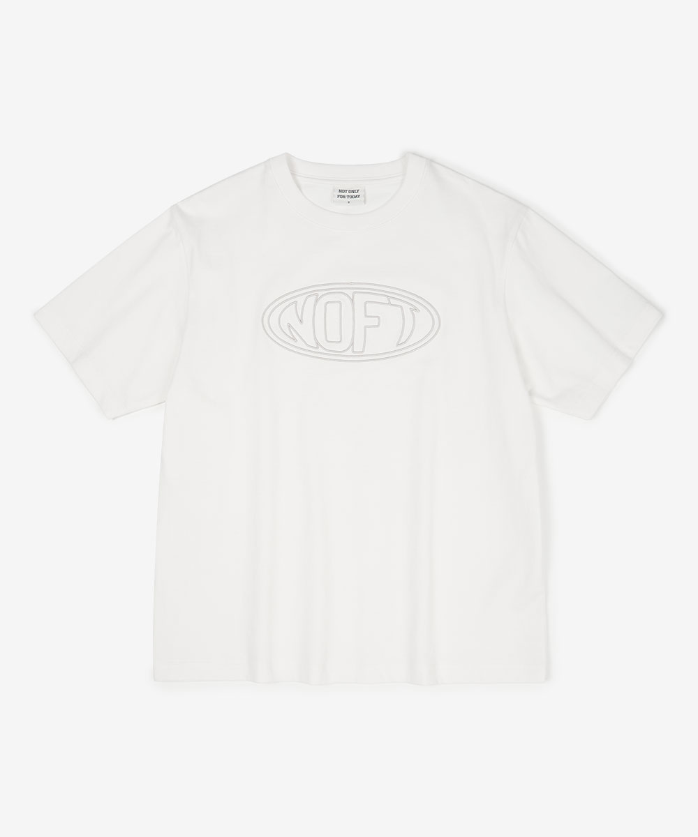 овальный NOFT вышивка с коротким рукавом футболка (3Color)