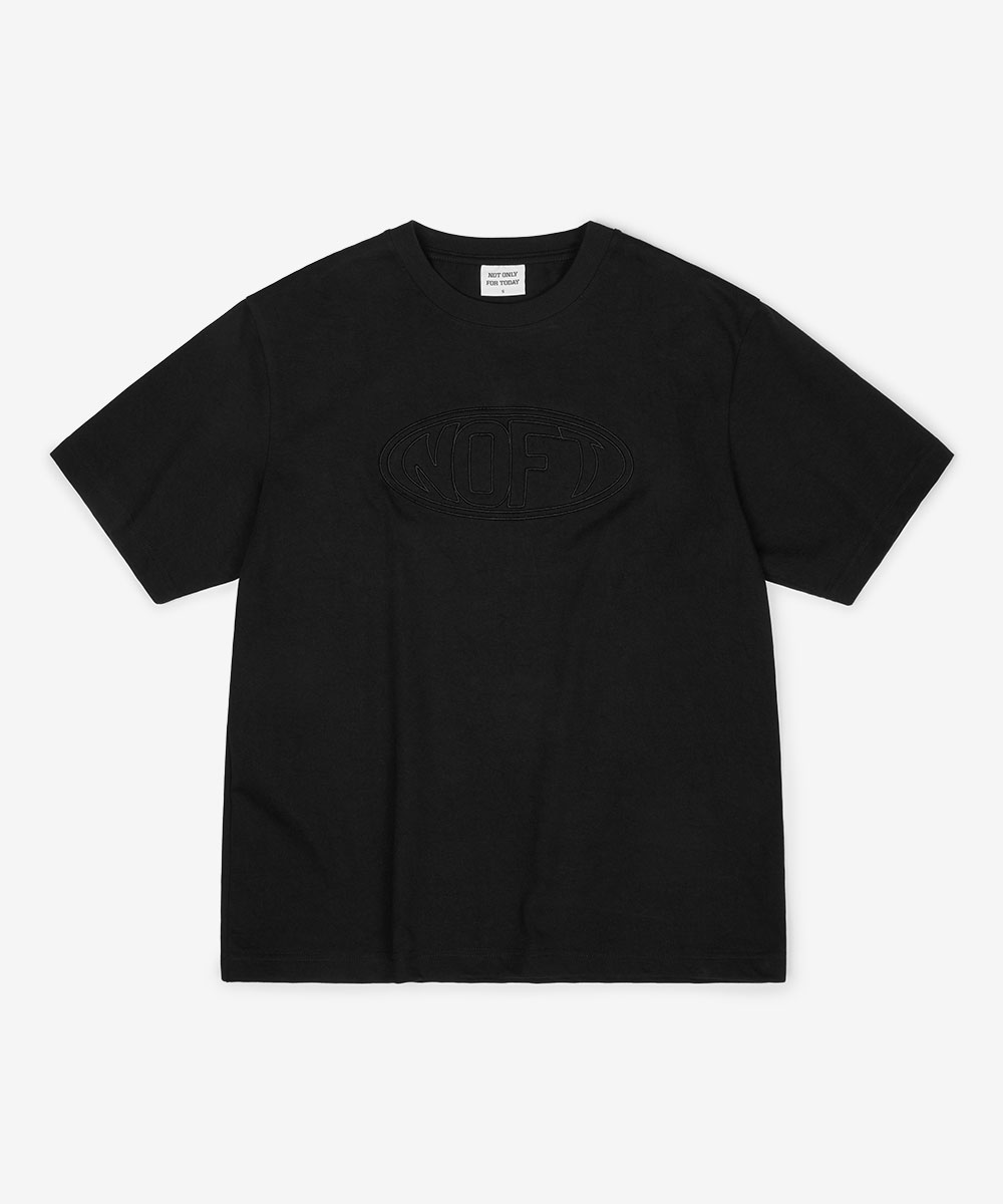овальный NOFT вышивка с коротким рукавом футболка (3Color)