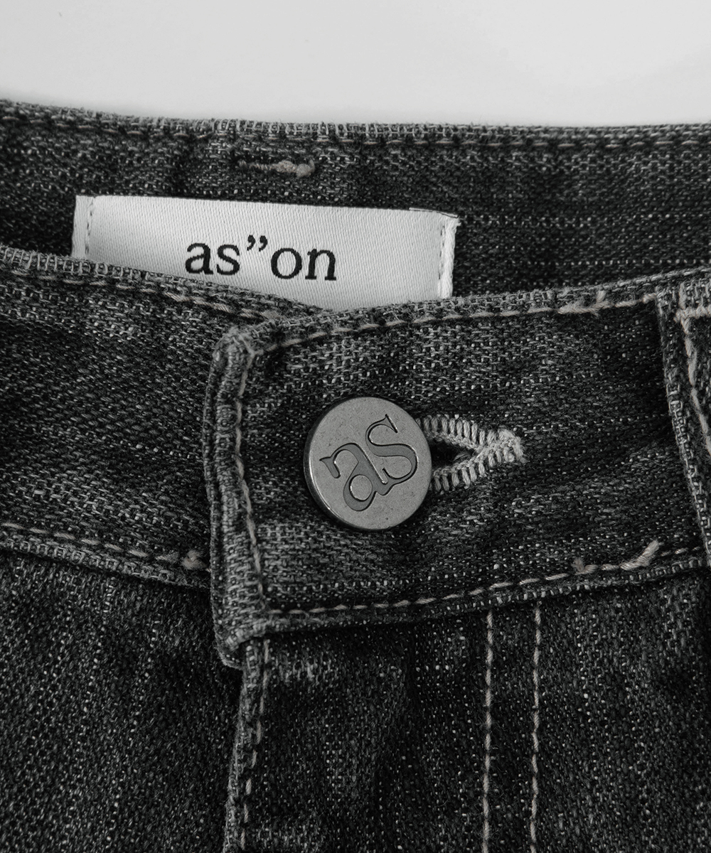 FADE DENIM WASHING PANTS / BLACK