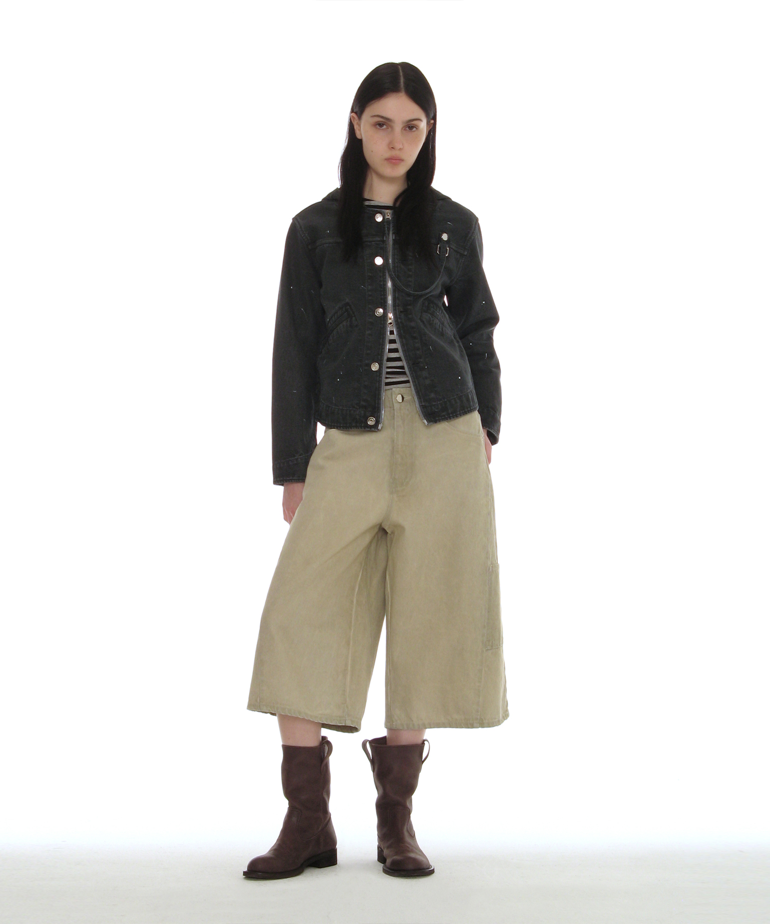 WASHED HOODED TRUCKER JACKET_NAVY