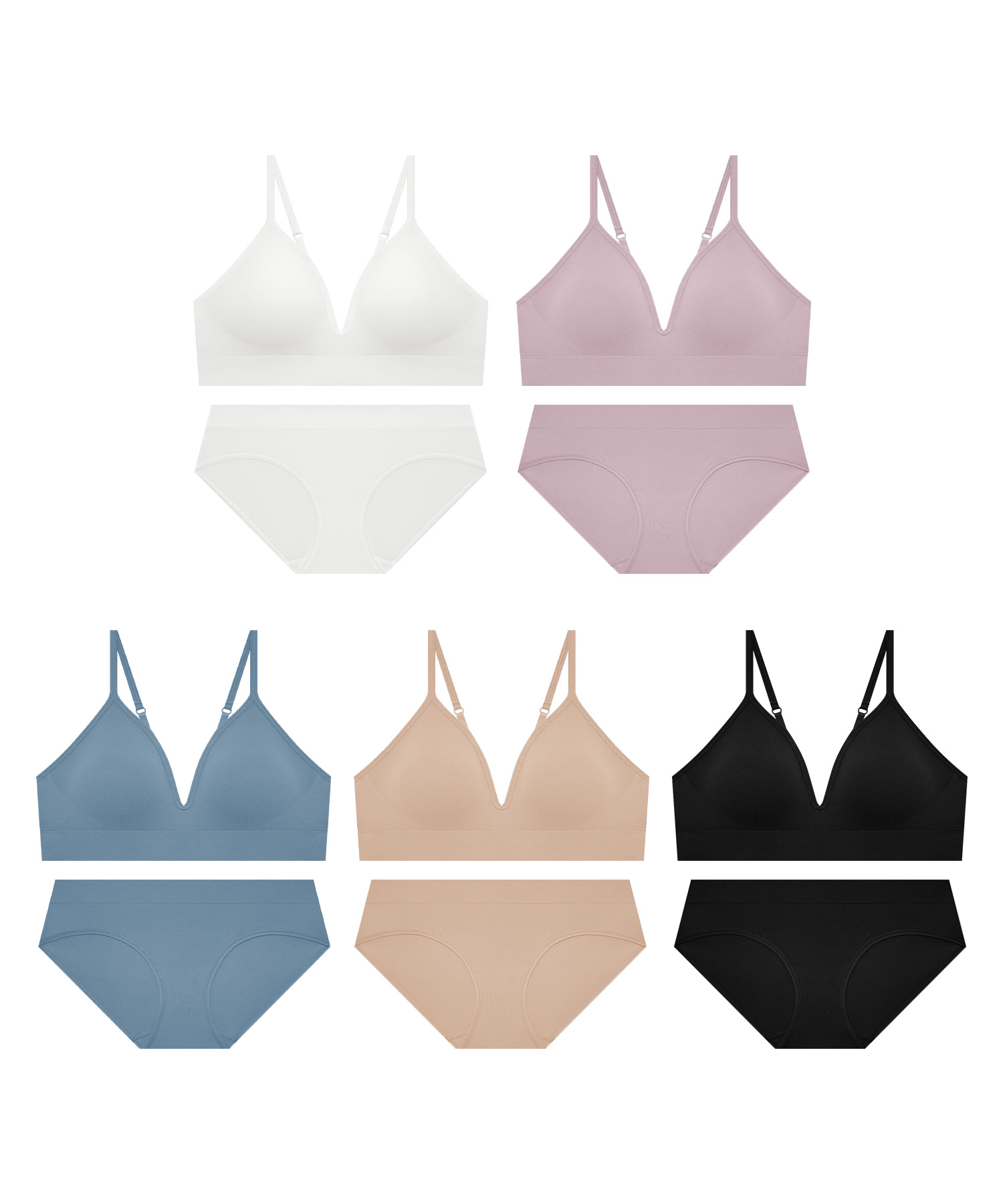 Базовый комплект: бралетт и трусики - 5Colors