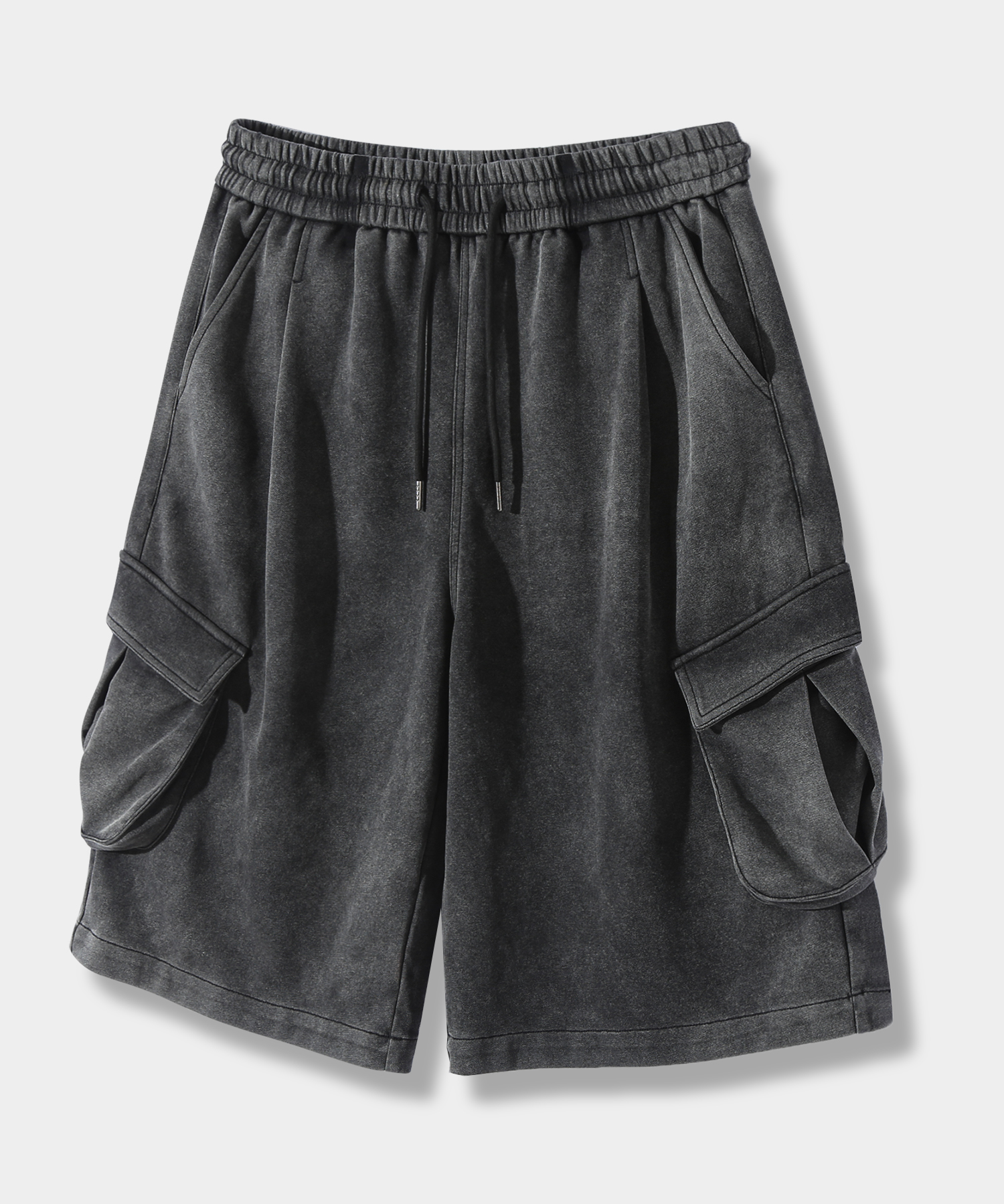ONE-TUCK BERMUDA CARGO SWEAT PANTS 3 COLOR