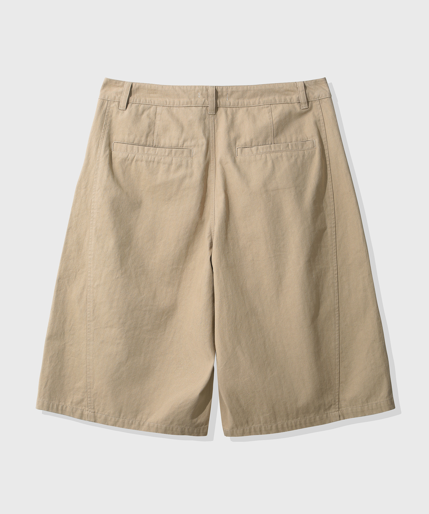 Herringbone Cotton Bermuda Shorts_Beige