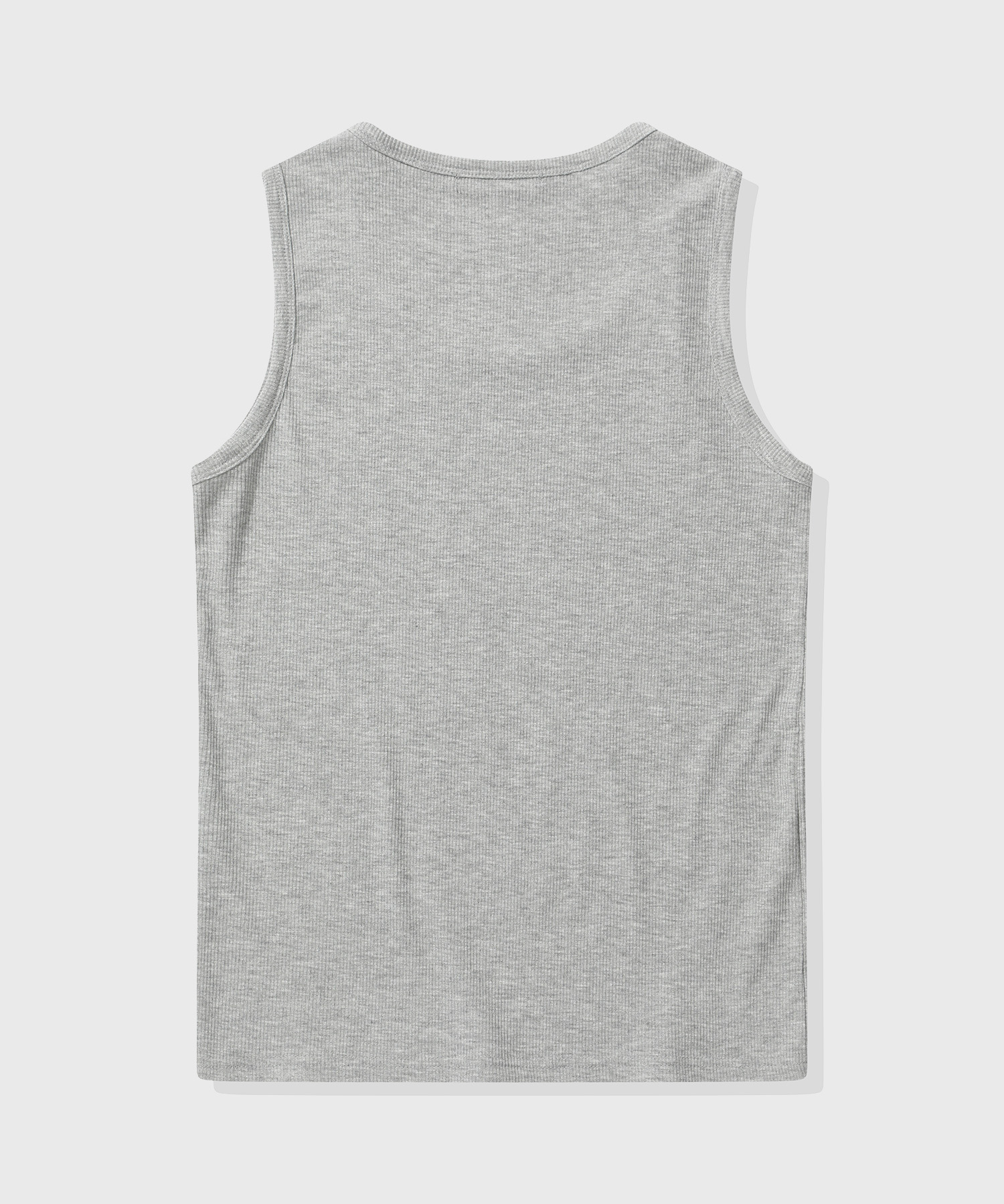 Ribbed Sleeveless Top_Melange Gray