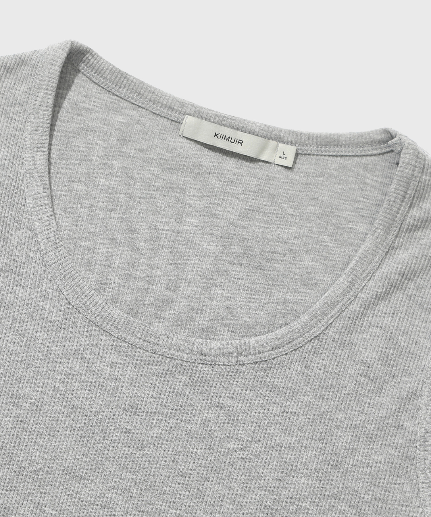 Ribbed Sleeveless Top_Melange Gray