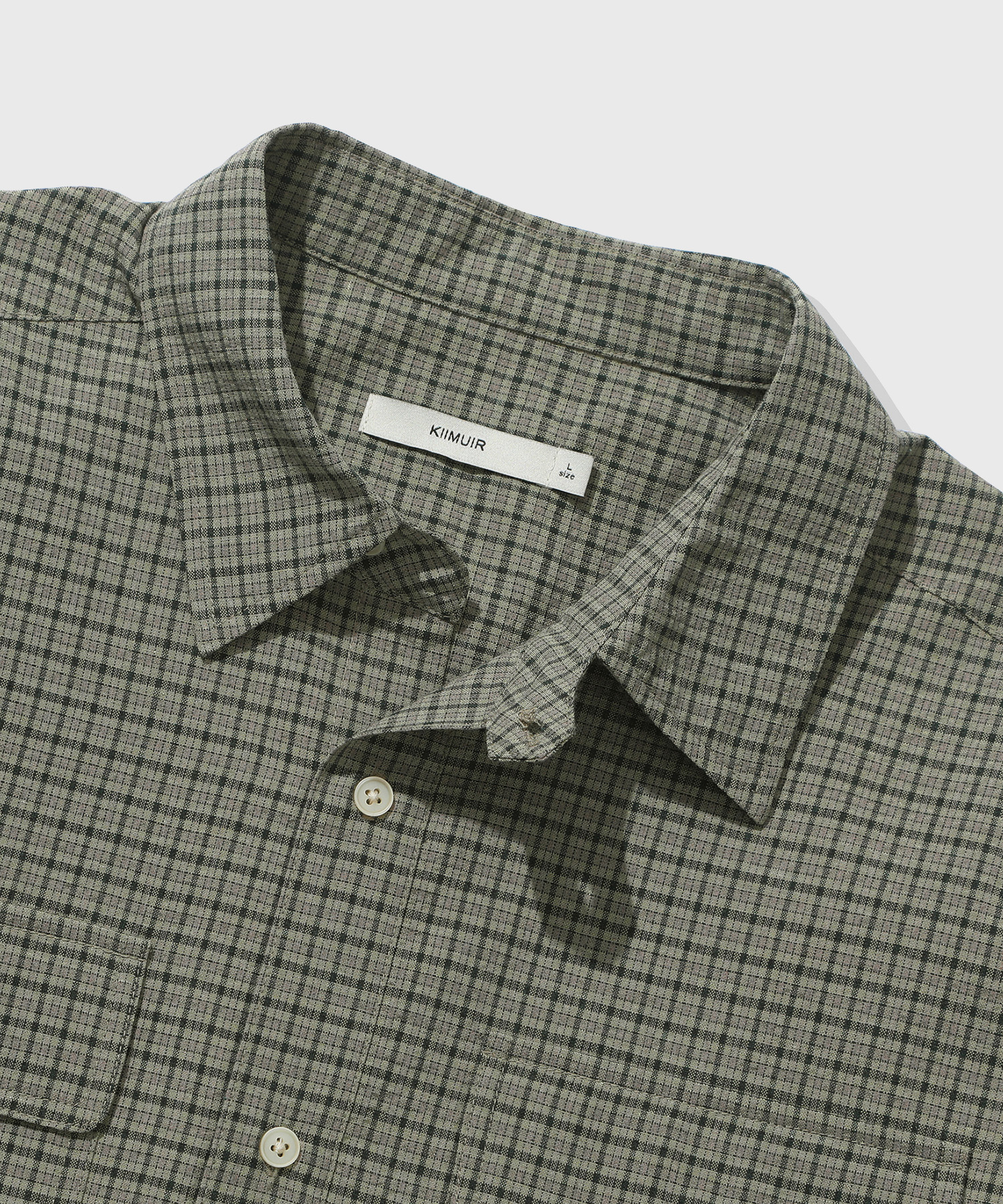 Roll-Up Check Crop Short-Sleeve Shirt_Green