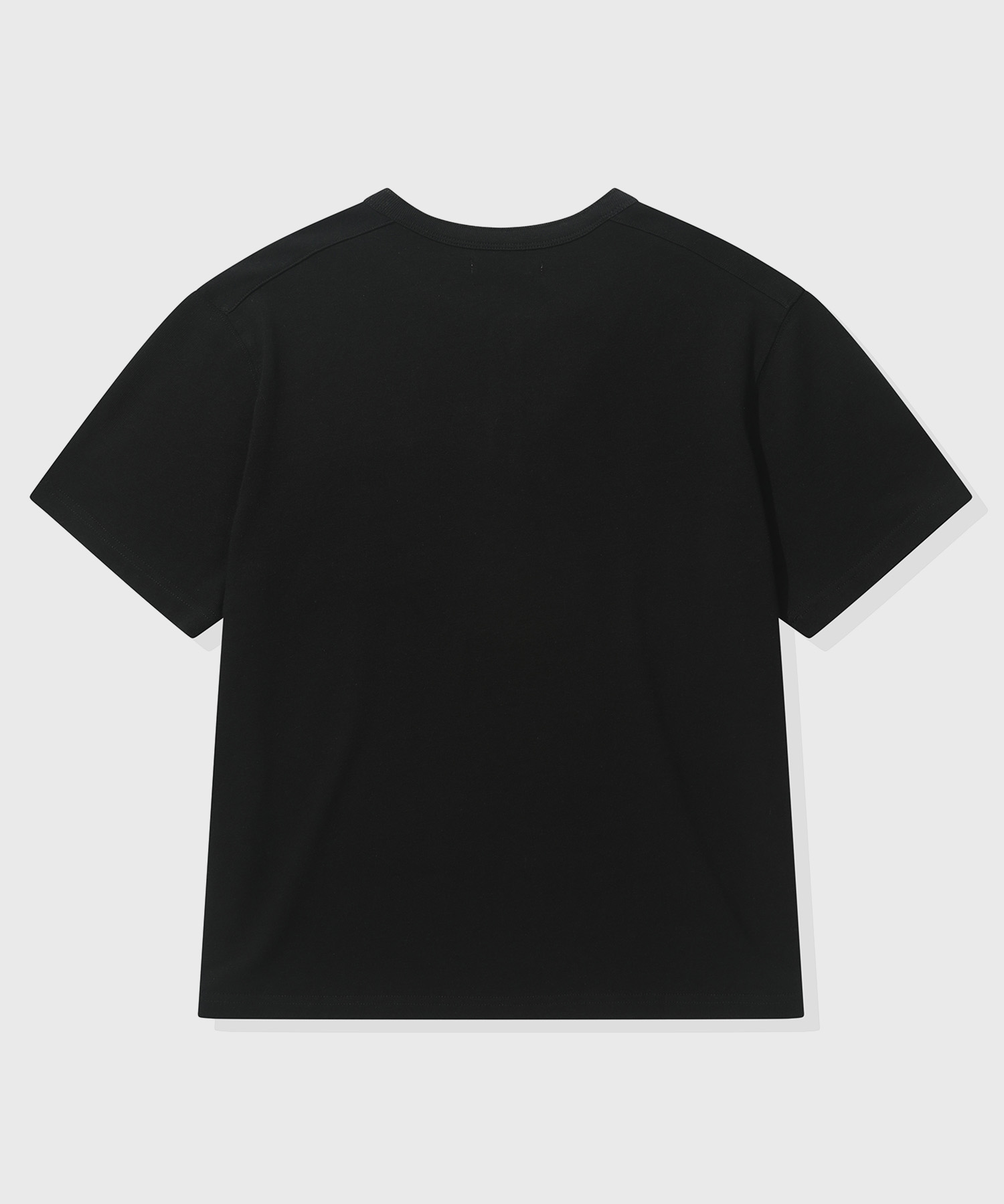 Heavy Cotton Roll-Up Henley Neck Short-Sleeve T-Shirt_Black