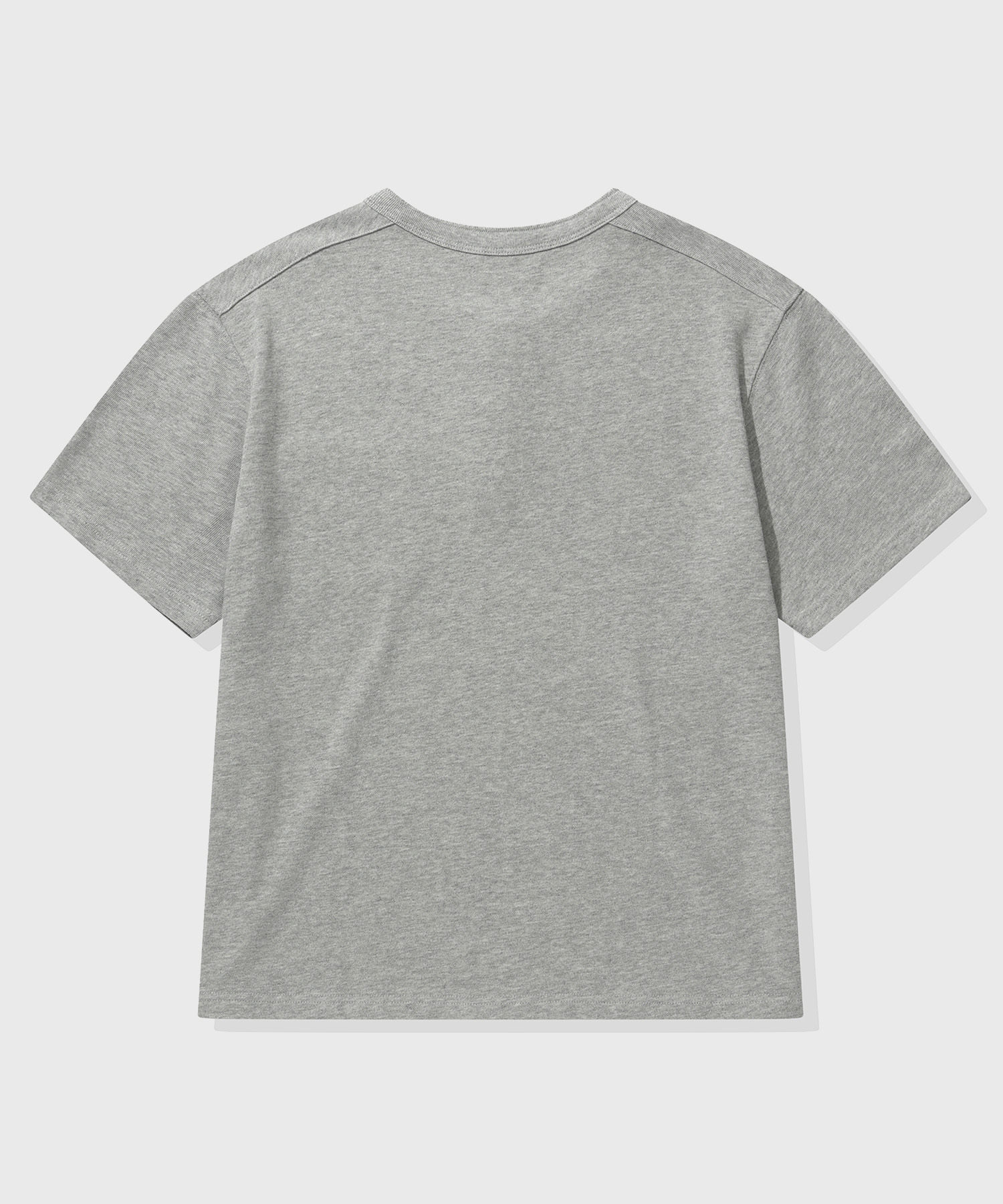 Heavy Cotton Roll-Up Henley Neck Short-Sleeve T-Shirt_Melange Gray