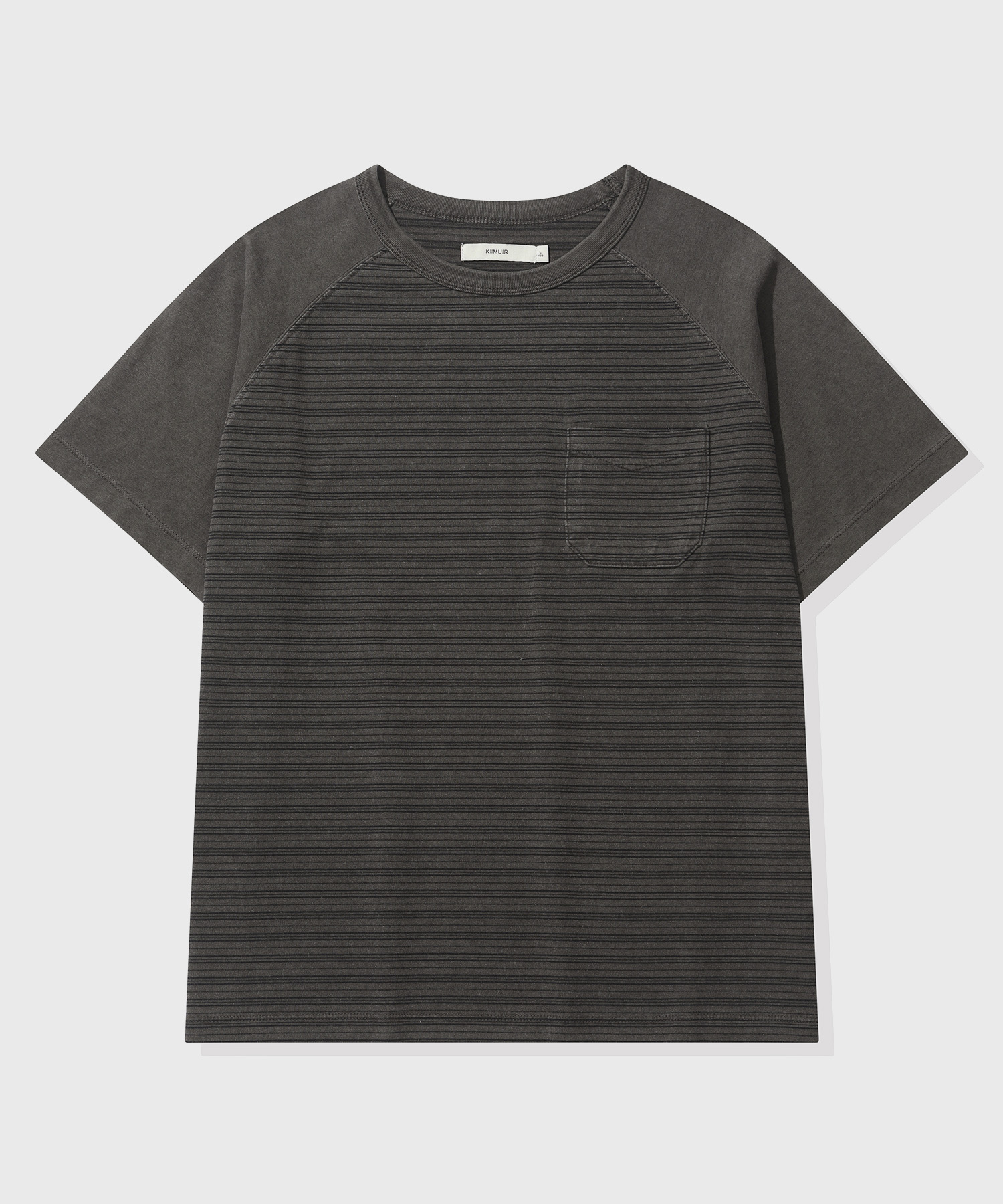 Striped Crop Washed Short-Sleeve T-Shirt_Charcoal
