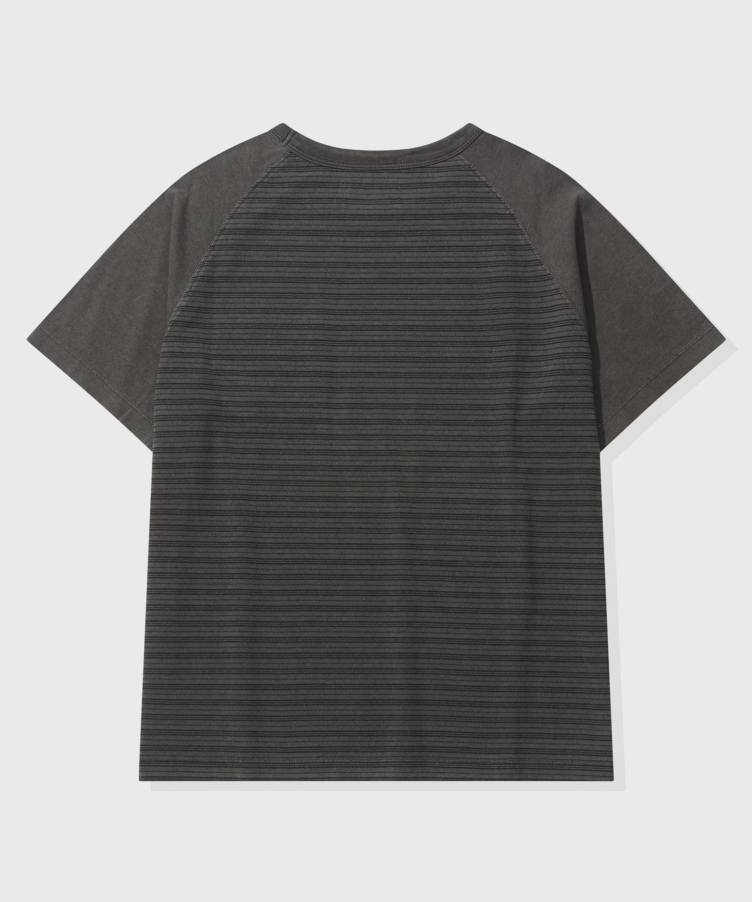 Striped Crop Washed Short-Sleeve T-Shirt_Charcoal